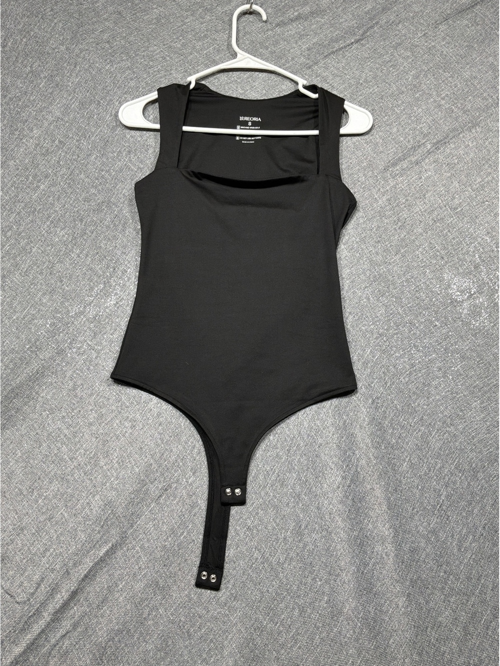 Reoria Black Bandeau Bodysuit with Snap Closure Size S
